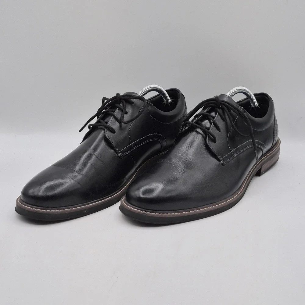 Nunn Bush Shoes Mens Size 10 Black‎ Leather Derby Dress Comfort Gel 81339-001